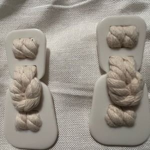 New Tuckernuck Hudson Cream Rope Earrings